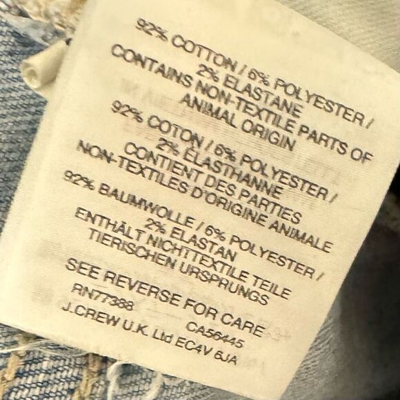 Madewell 9” High Rise Skinny Crop Jeans Light Wash Raw Hem Button Fly Size 26 - Picture 5 of 6